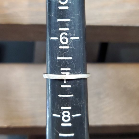 Size 7 925 Sterling Silver Slightly Rustic Double CZ Gem Ring - Picture 5 of 7